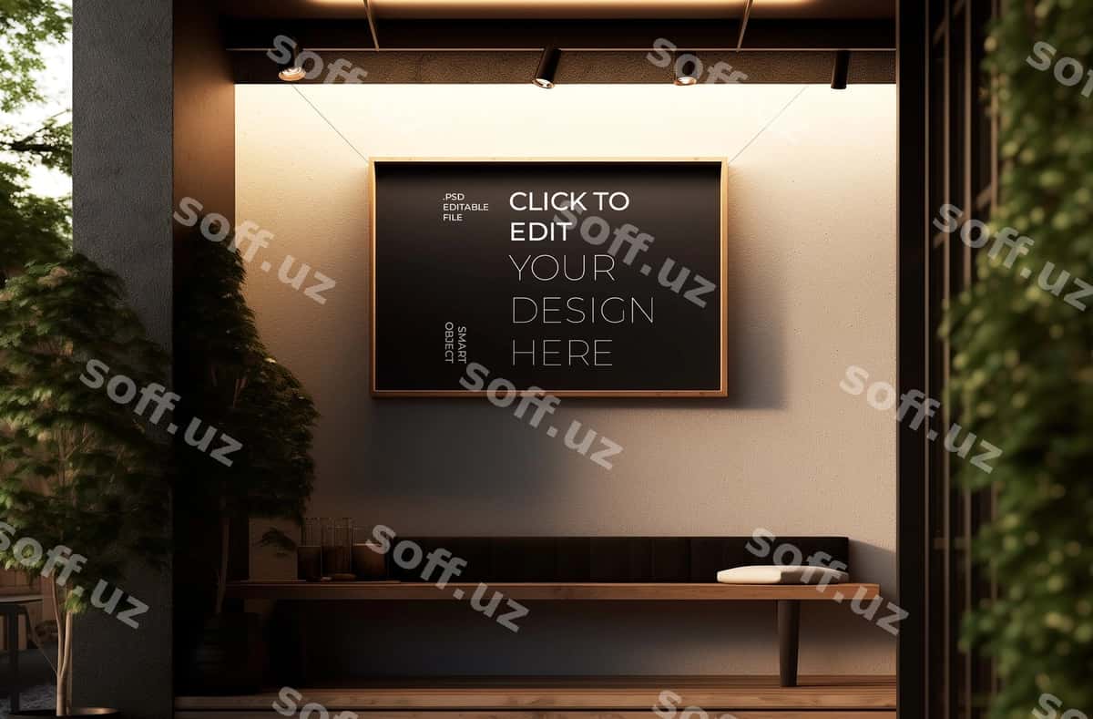 Yaponiya restorani belgi namunasi | Japanese restaurant sign mockup 1