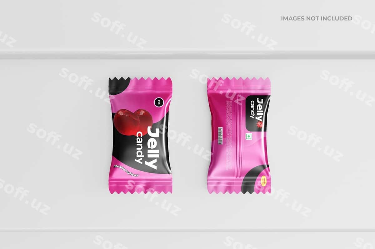 Jellikonfet mockup psd | Jelly candy mockup psd 1