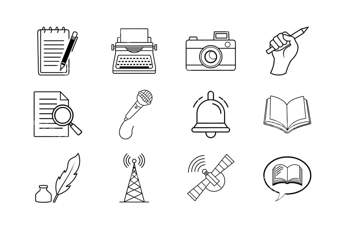 Jurnalistika media ikonkalar | Journalism media icons 1