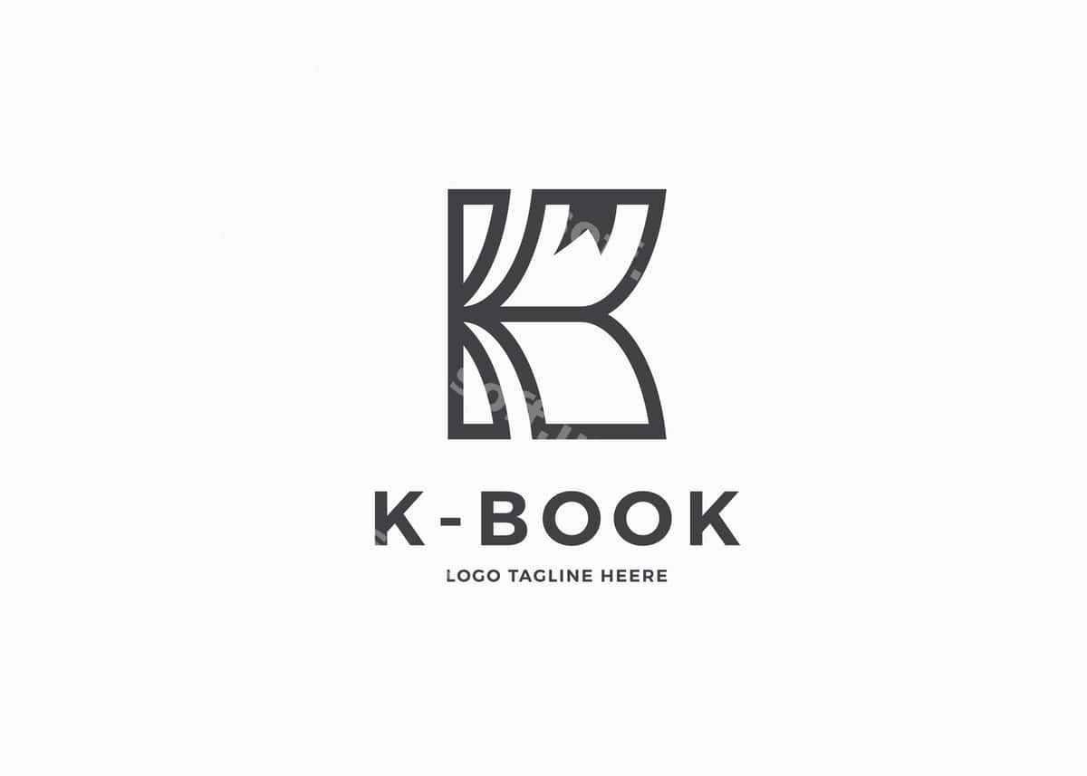 K kitobi logotipi dizayni | K book logo design 1