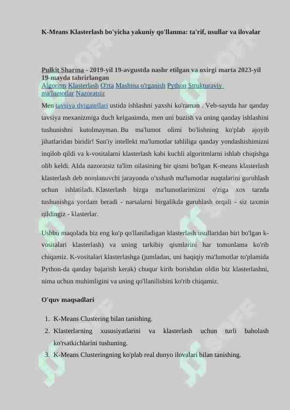 K-means algaritmlari