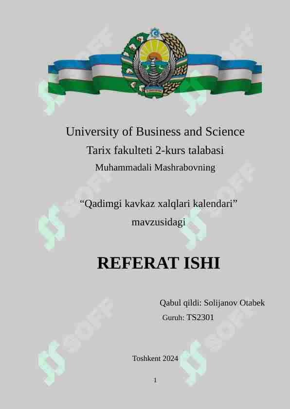 “Qadimgi kavkaz xalqlari kalendari"
