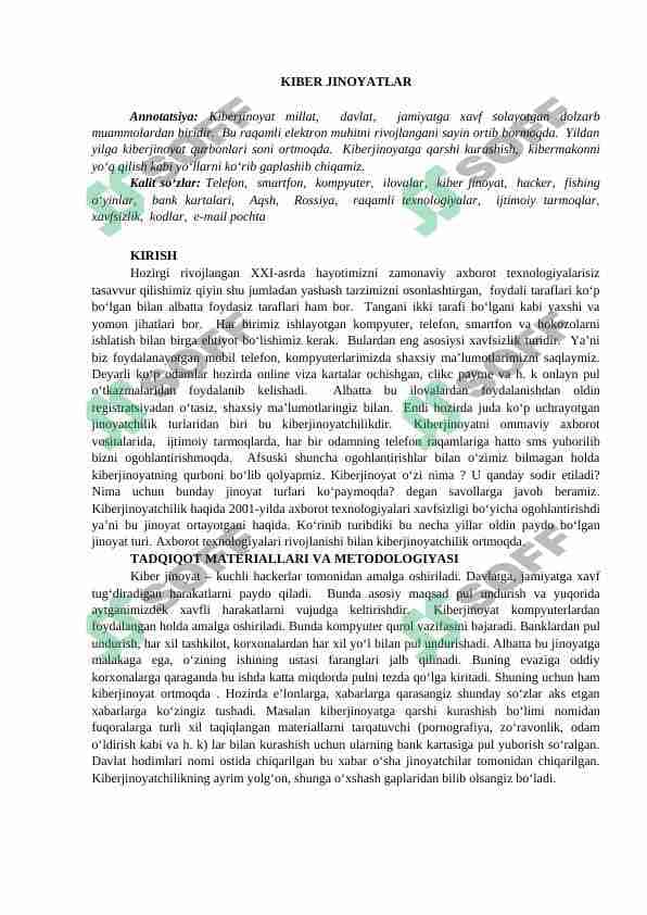 Kiber jinoyatchilik 1