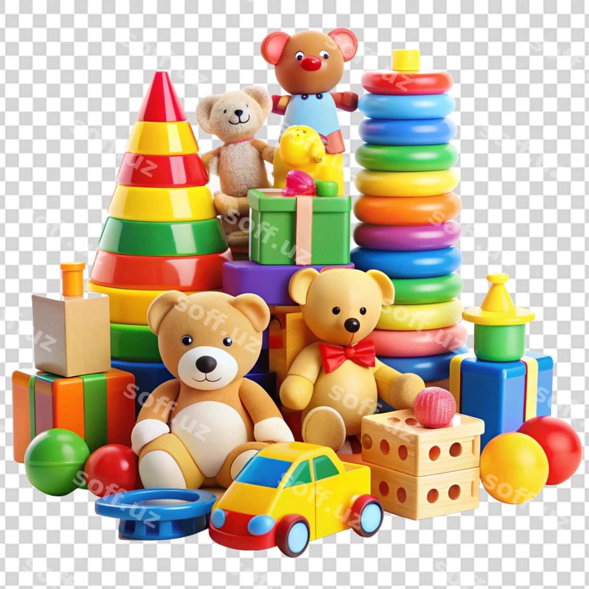 Bolalar o'yinchoqlari shaffof orqa fon | Kids toys transparent background 1