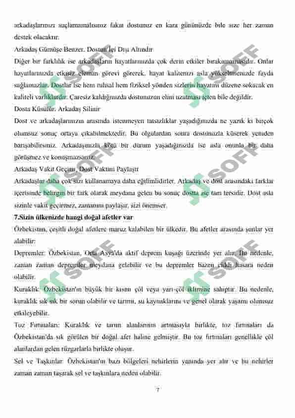Milli sertifika Konuşma soruları ve cevaplar 7