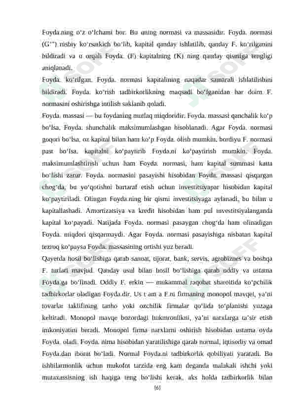 Foyda shakillanishi va undan foydalanish 6