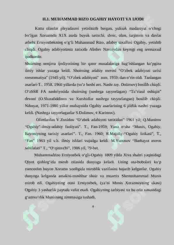 Ogahiy lirikasida insonparvarlik, ma’rifatpararlik va tabiat tasviri 6