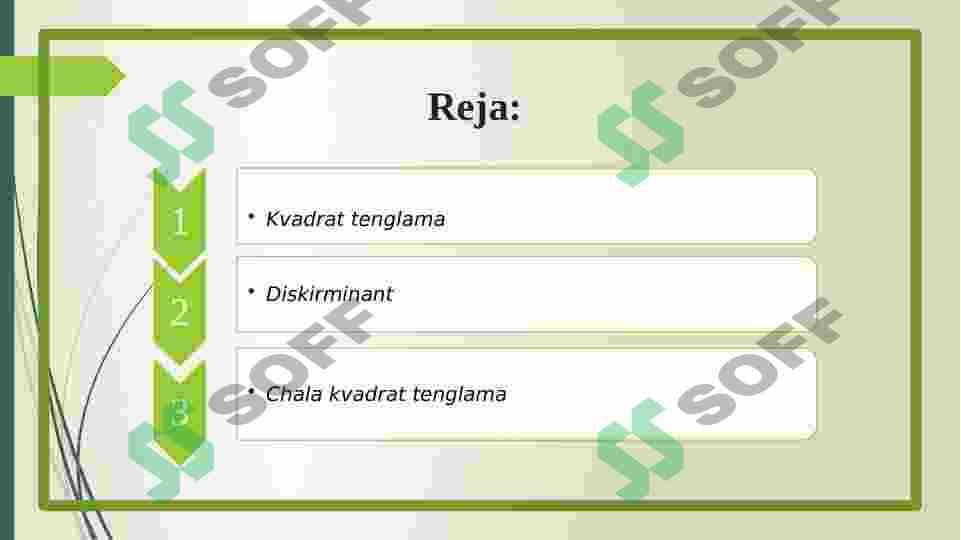 Algebra. Kvadrat tenglama haqida tushuncha. 2