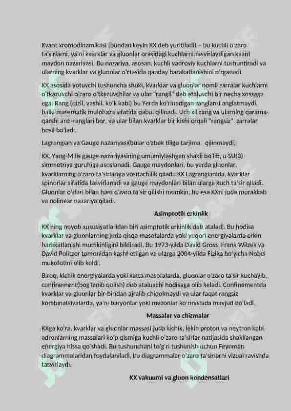 Kvant fizikasiga oid bir nechta nazariyalar 2