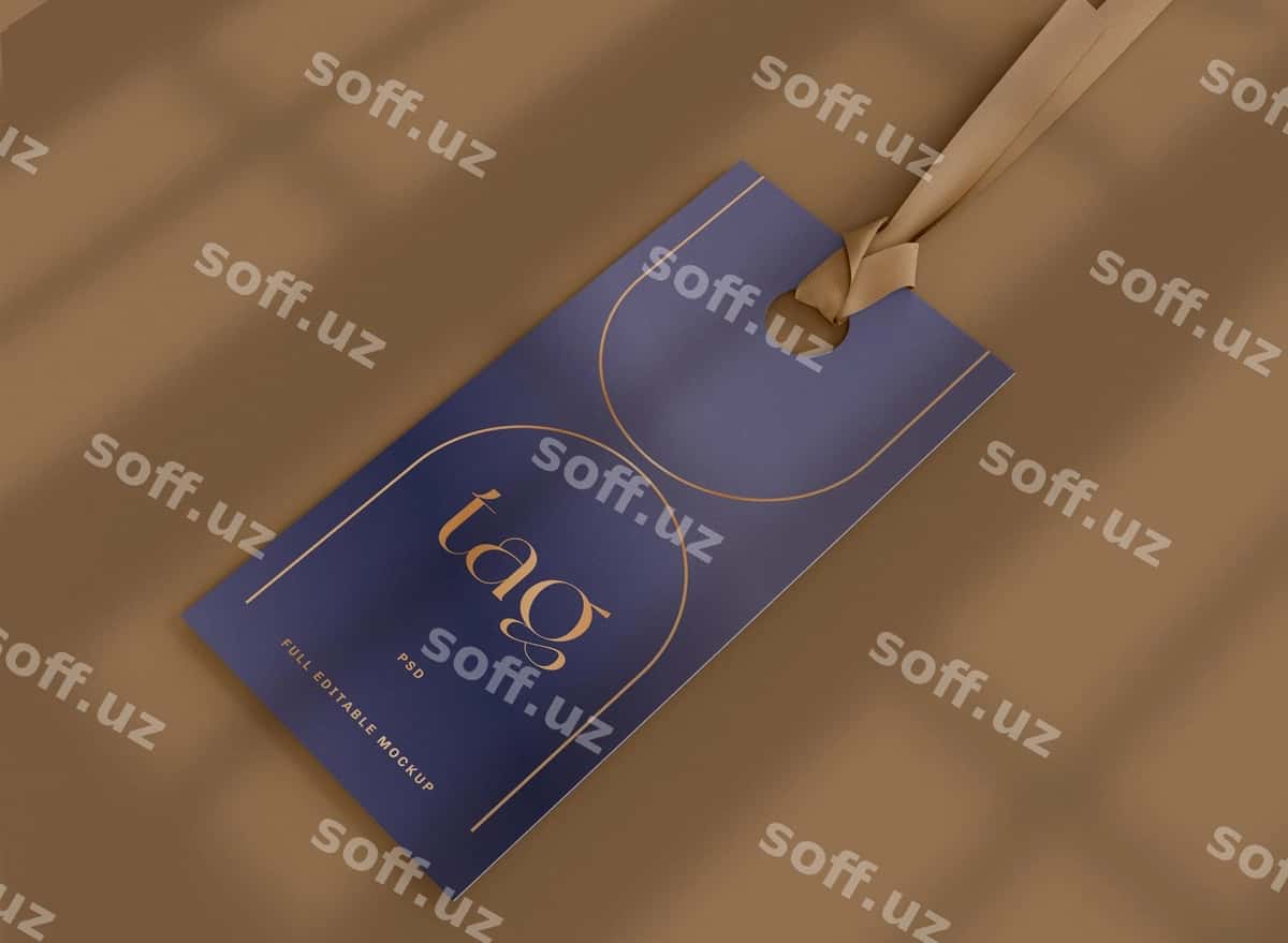 Etiketka teg namunasi soya chegirma kontseptsiyasi bilan | Label tag mockup with shadow sale concept 1