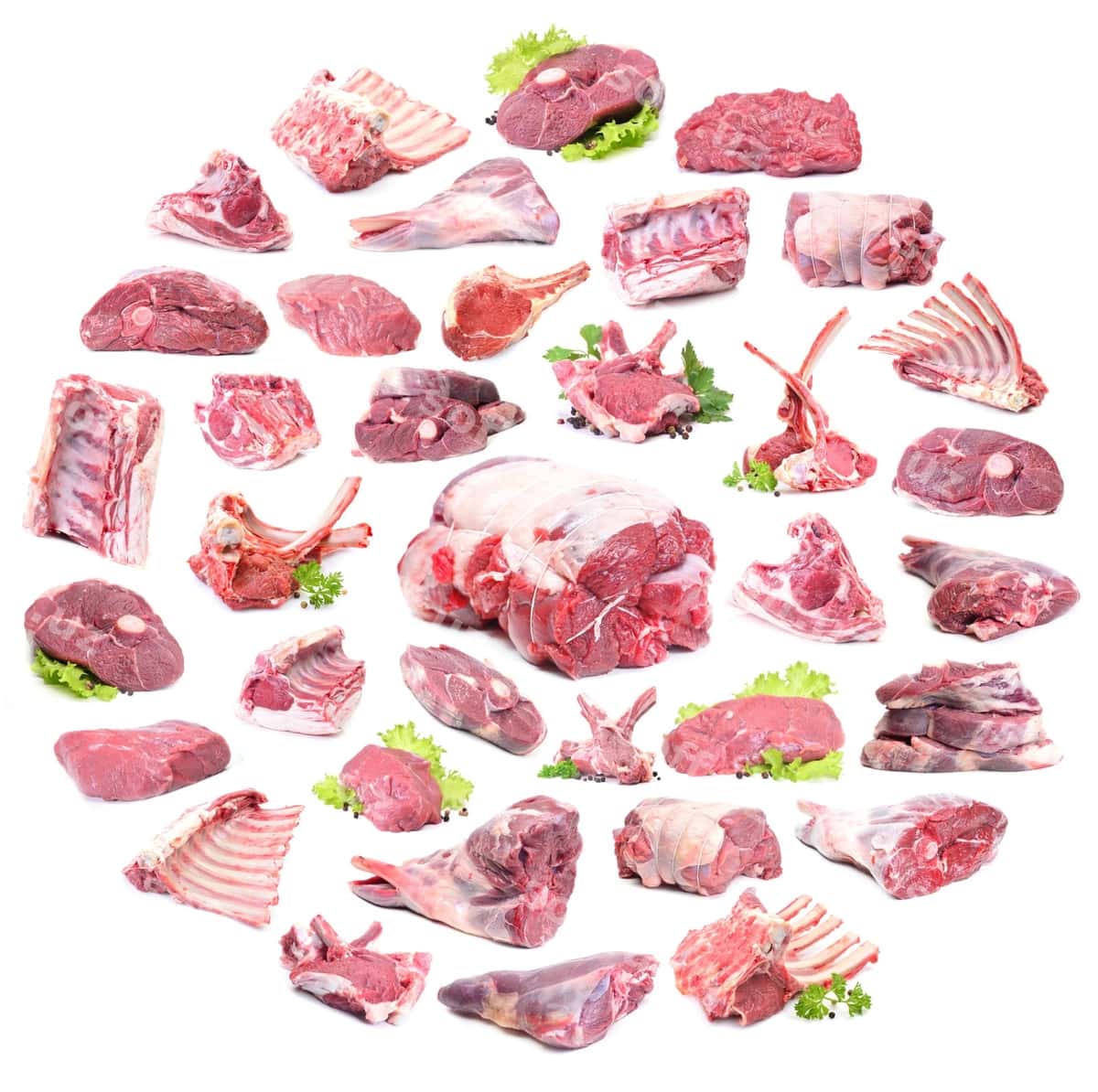 Qo'y go'shti oq fon | Lamb meat white background 1