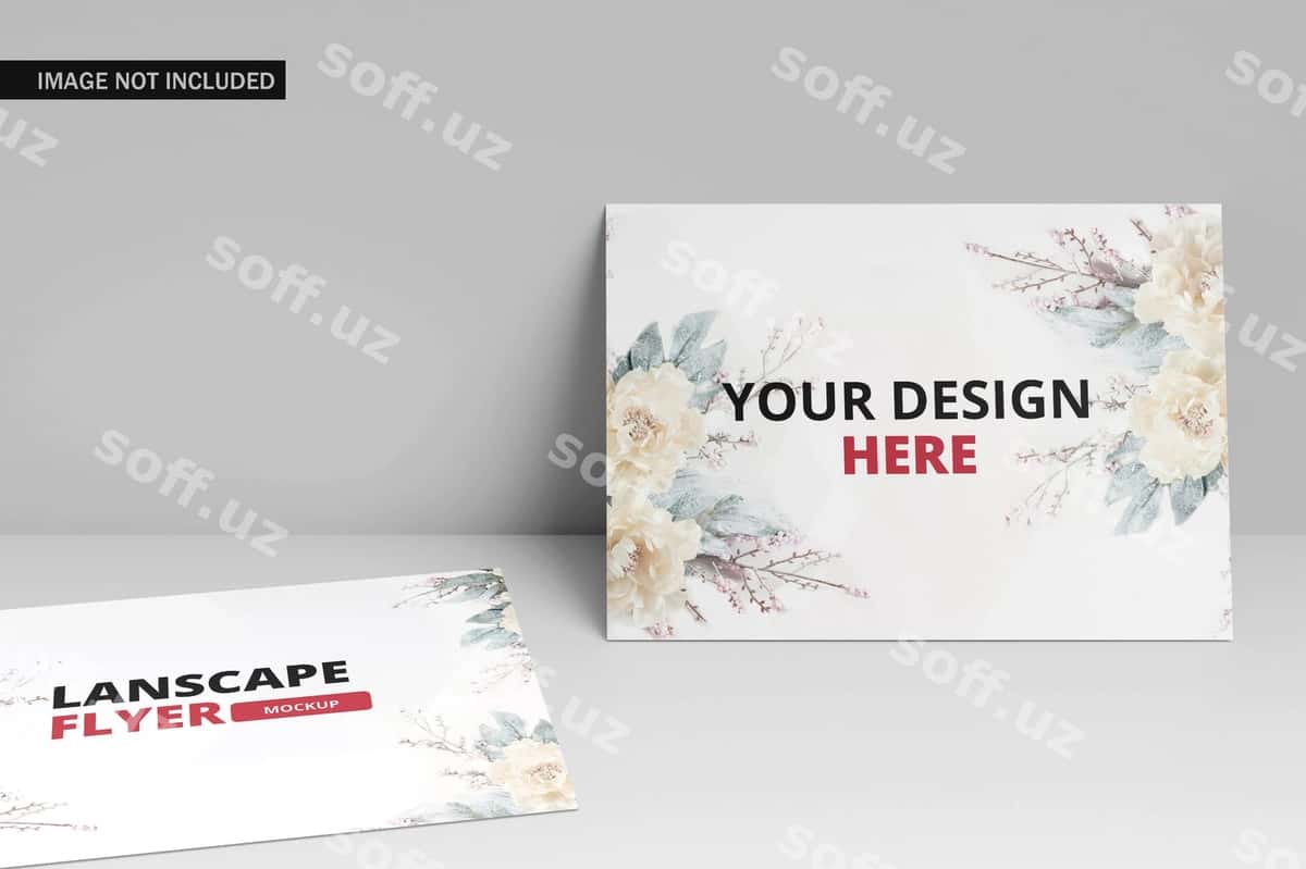 Gorizontal flyer namunasi | Landscape flyer mockup 1