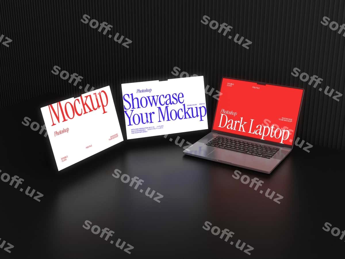 Laptop prezentatsiyasi mockup | Laptop presentation mockup 1