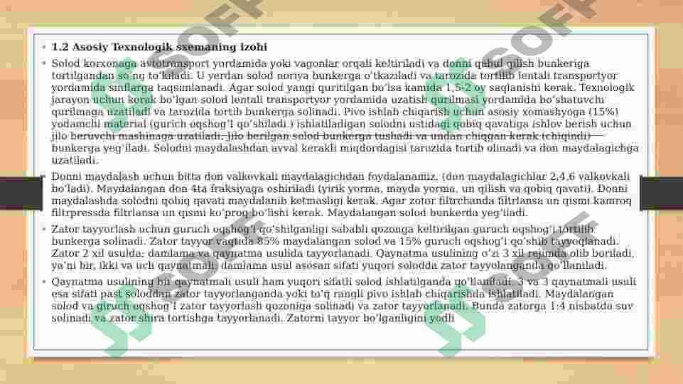 pivo ishlab chiqarish texnalogiyasi taqdimot 7
