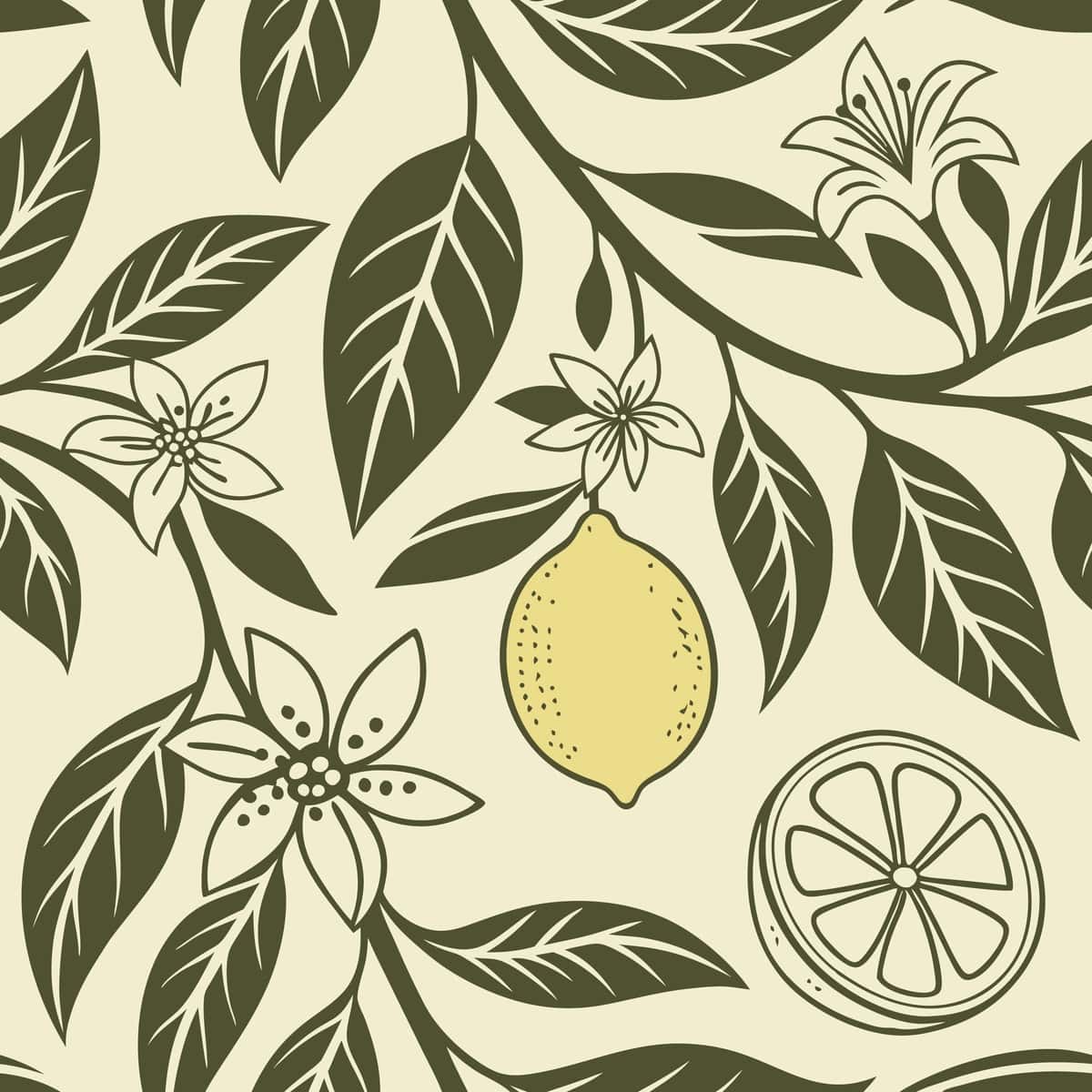 Limon gulli naqsh | Lemon floral motif 1