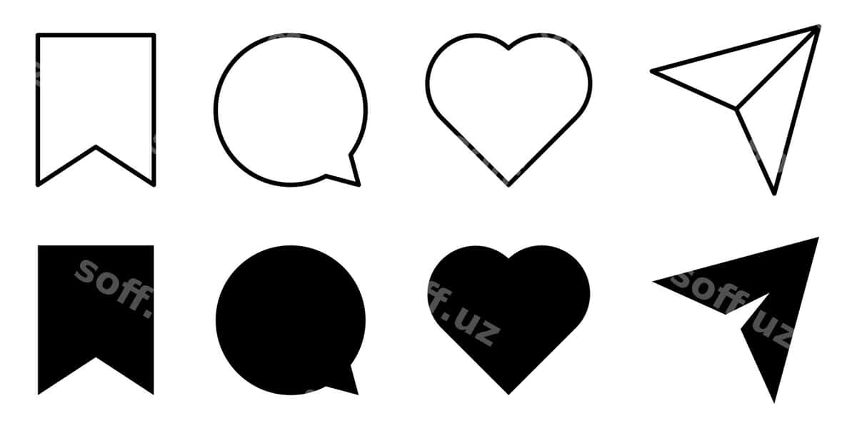 Like comment share save ikonlari | Like comment share save icons 1