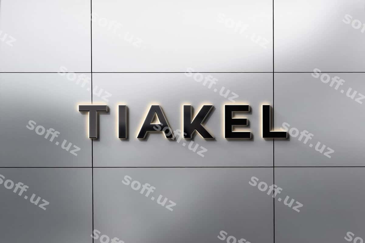 Logo mockup 3D oldingi sochiq metal devor | Logo mockup 3d front frosted metal wall 1