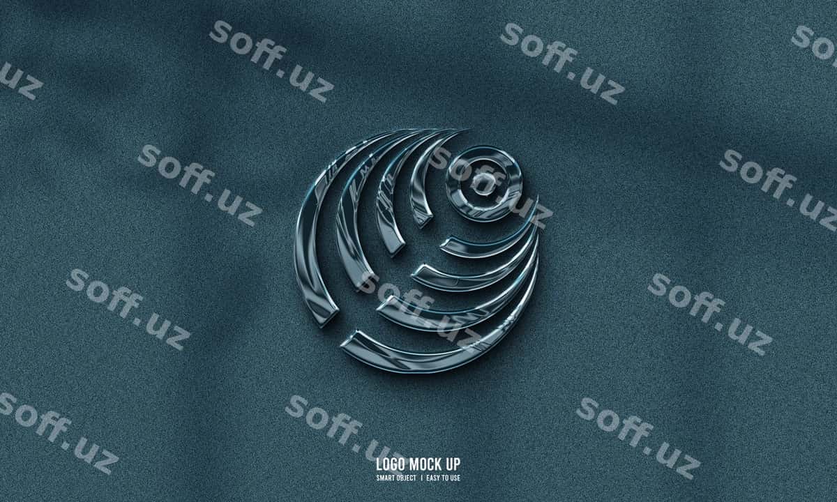 Logo model devor maydoni | Logo mockup wall grain 1