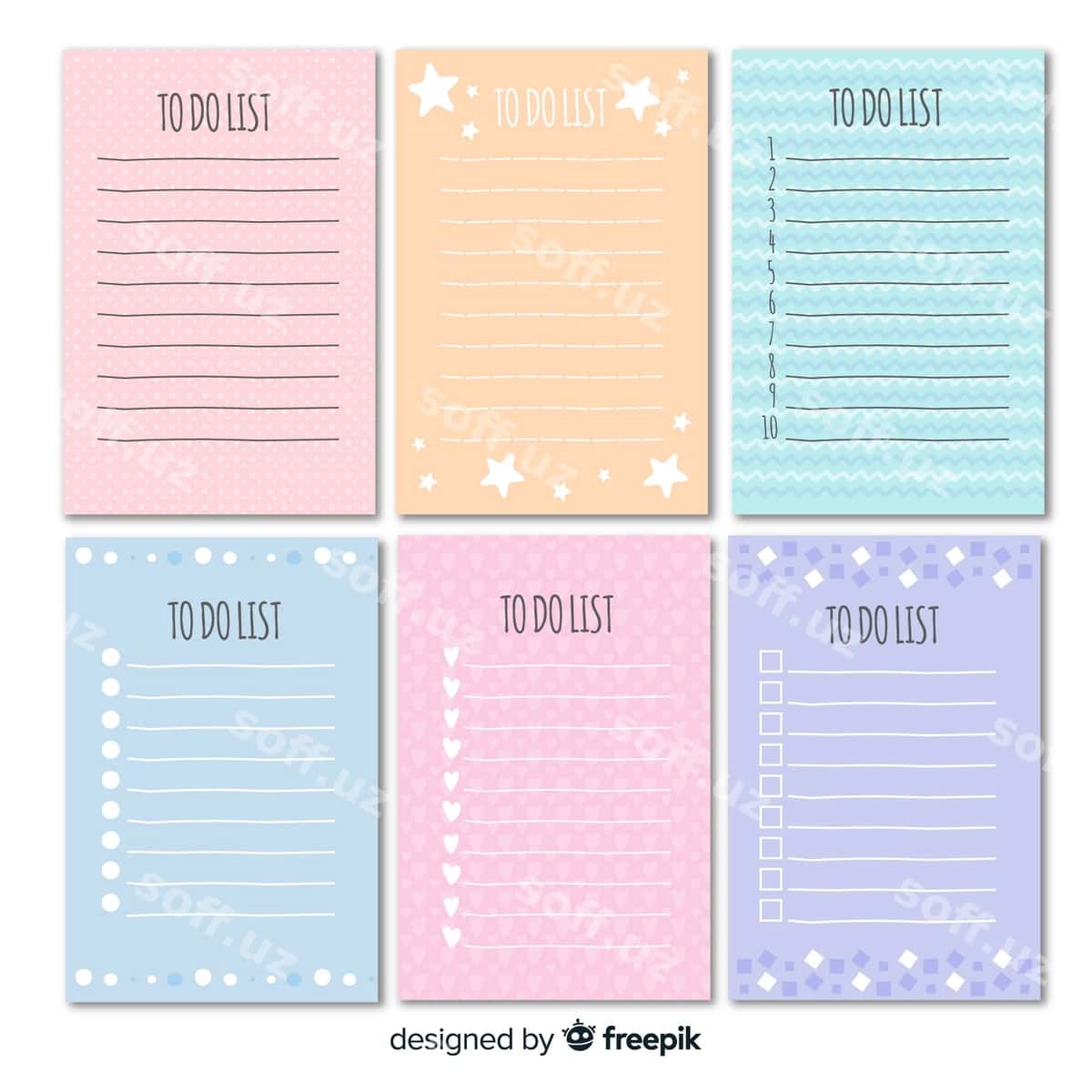 Chiroyli qo'l bilan chizilgan ro'yxat to'plami | Lovely hand drawn list collection 1