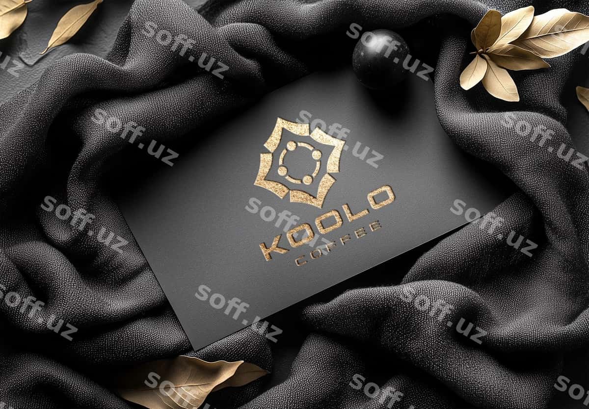 Hasharot oltin karta logo namunasi | Luxury gold card logo mockup 1