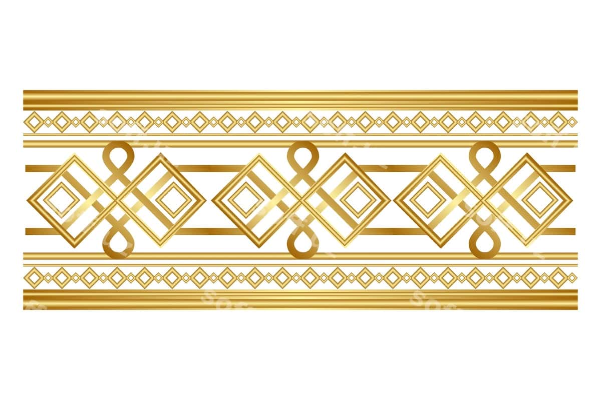 Hashm oltin bezatuvchi chegara | Luxury golden ornamental border 1