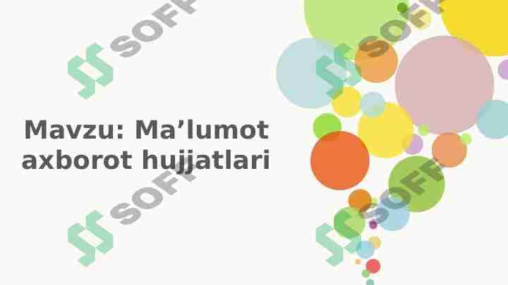Maʼlumot axborot hujjatlari