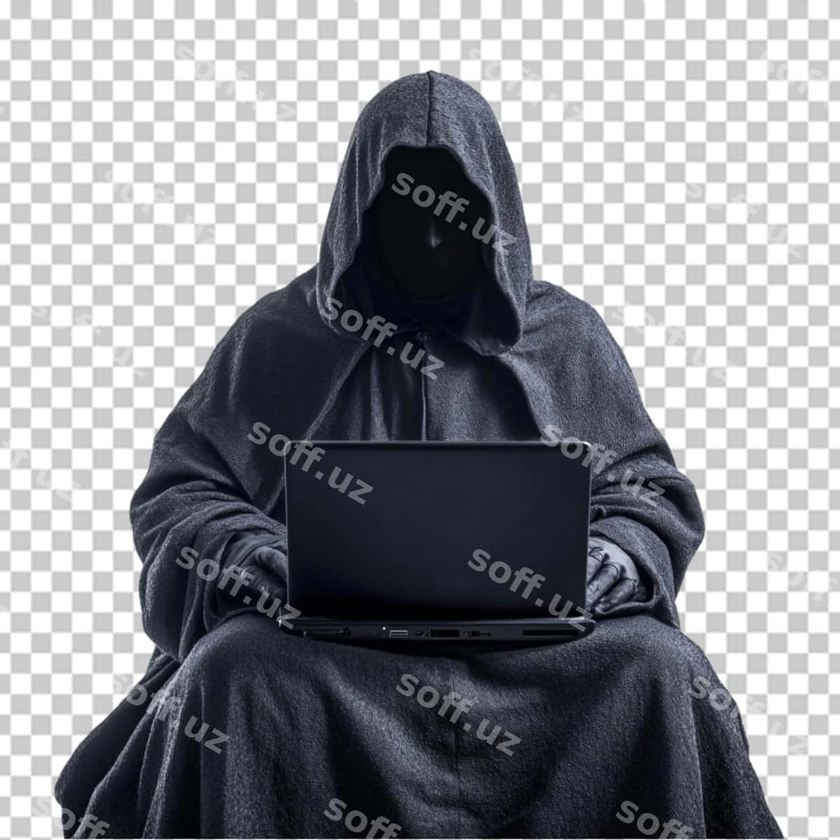 Erkak haker noutbuk bilan png | Male hacker with laptop png 1
