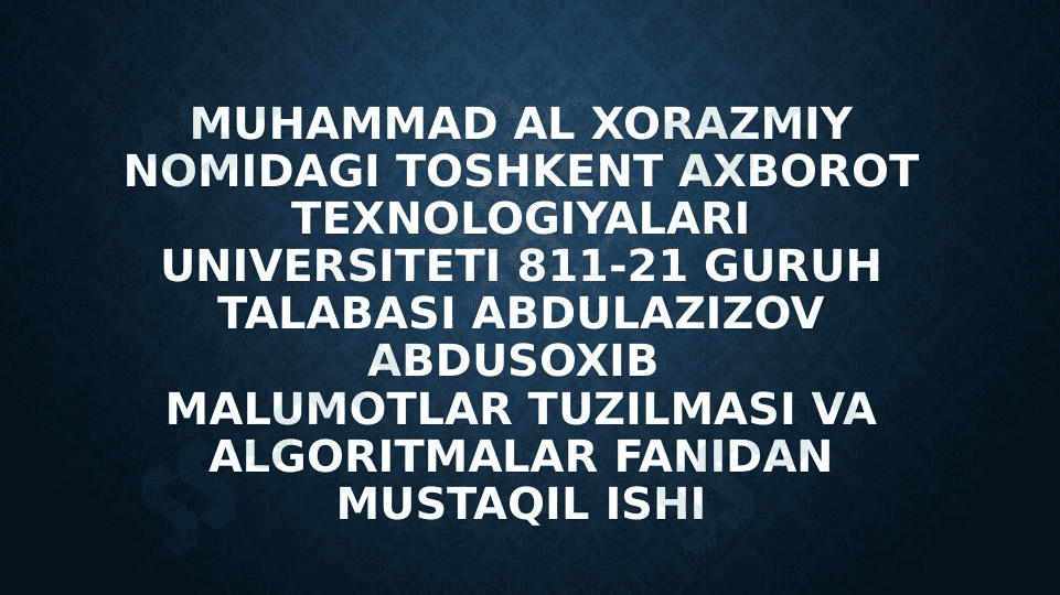 MA’LUMOTLARNI IFODALASH  BOSQICHLARI. MALUMOT TOIFALARI 1