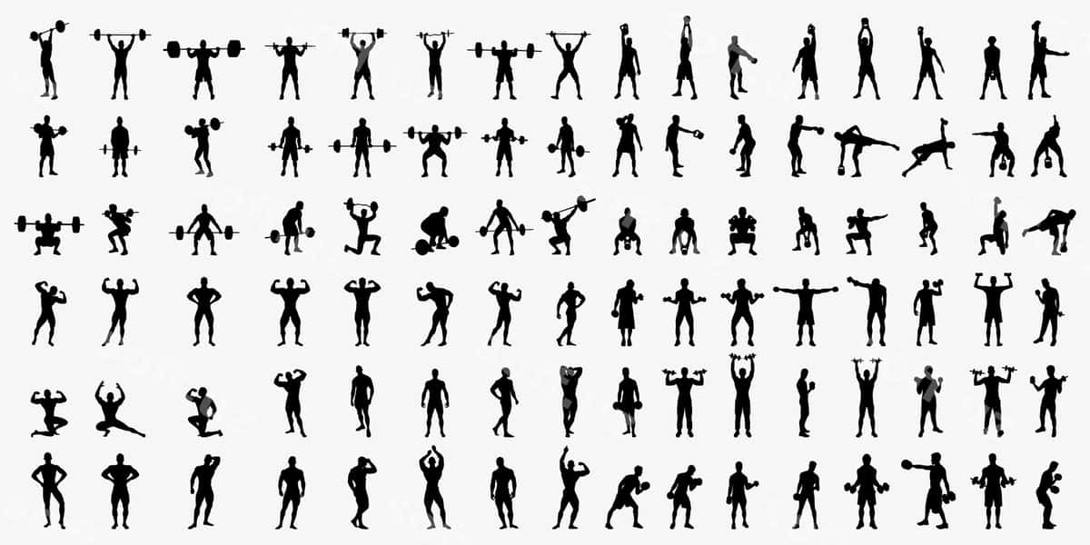 Erkak fitness zali siluet shabloni | Man fitness gym silhouette template 1