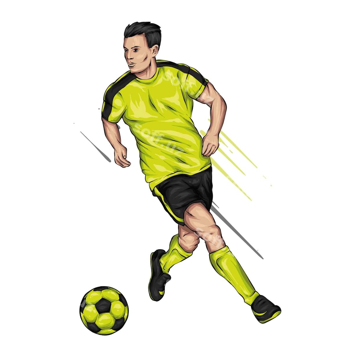 Men futbol kelibi to'p bilan futbolchi | Man football uniform with ball footballer 1