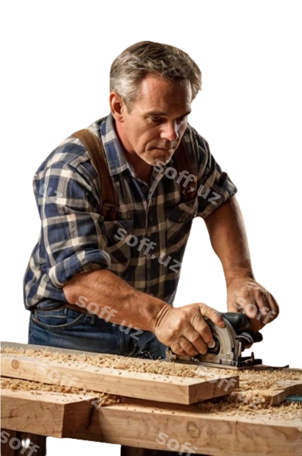 Men drill bilan yog'ochning bir qismini ishlayapman. | Man is working piece wood with drill 1
