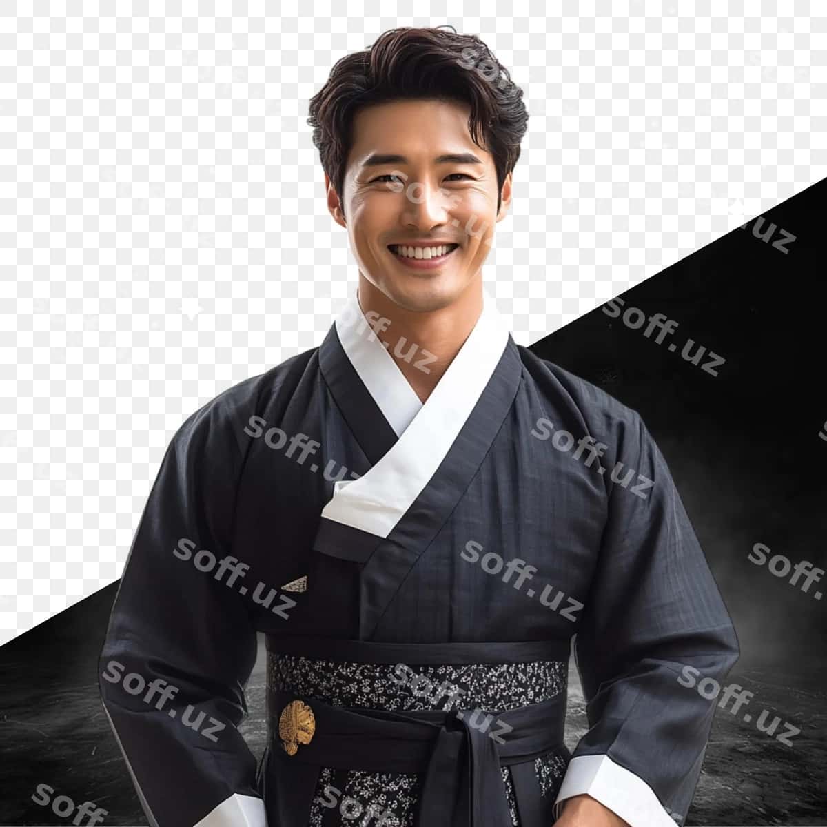 Erkak kimono suratga tushmoqda | Man kimono poses photo 1