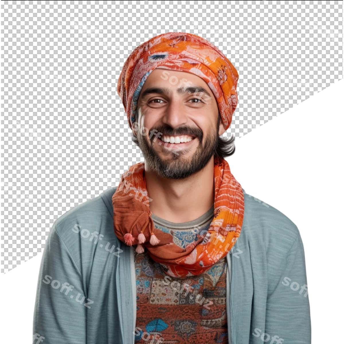 Erkak poyabzal bilan, "men sizni sevaman u" deyadigan. | Man with scarf that says i love you it 1