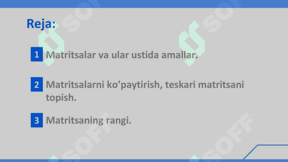 Matritsalar va ular ustida amallar 2