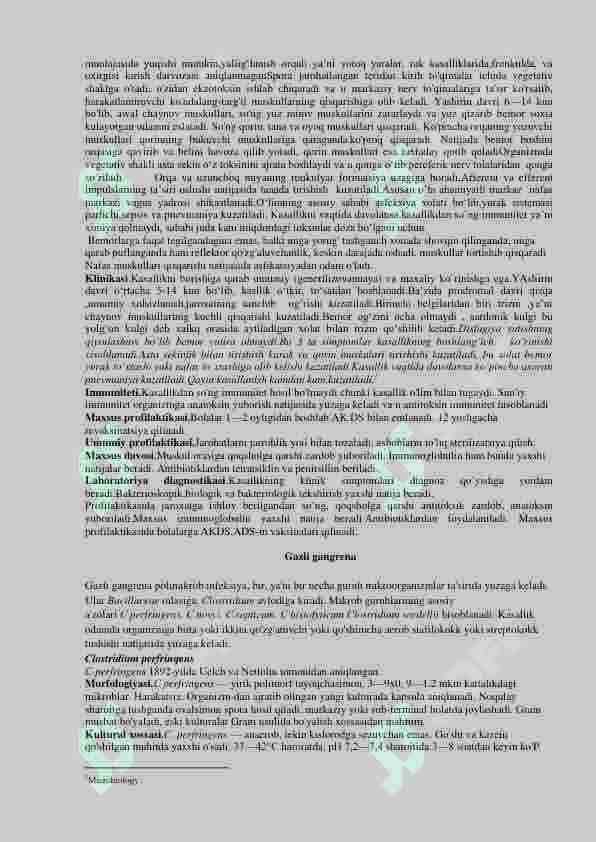 Patogen anaeroblar. Qoqshol, gazli gangrena 3