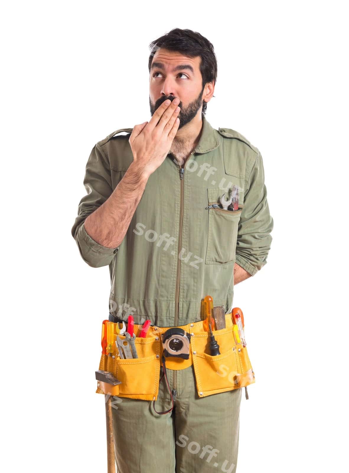 Mexanik sorqish harakatini qilmoqda. | Mechanic doing surprise gesture 1
