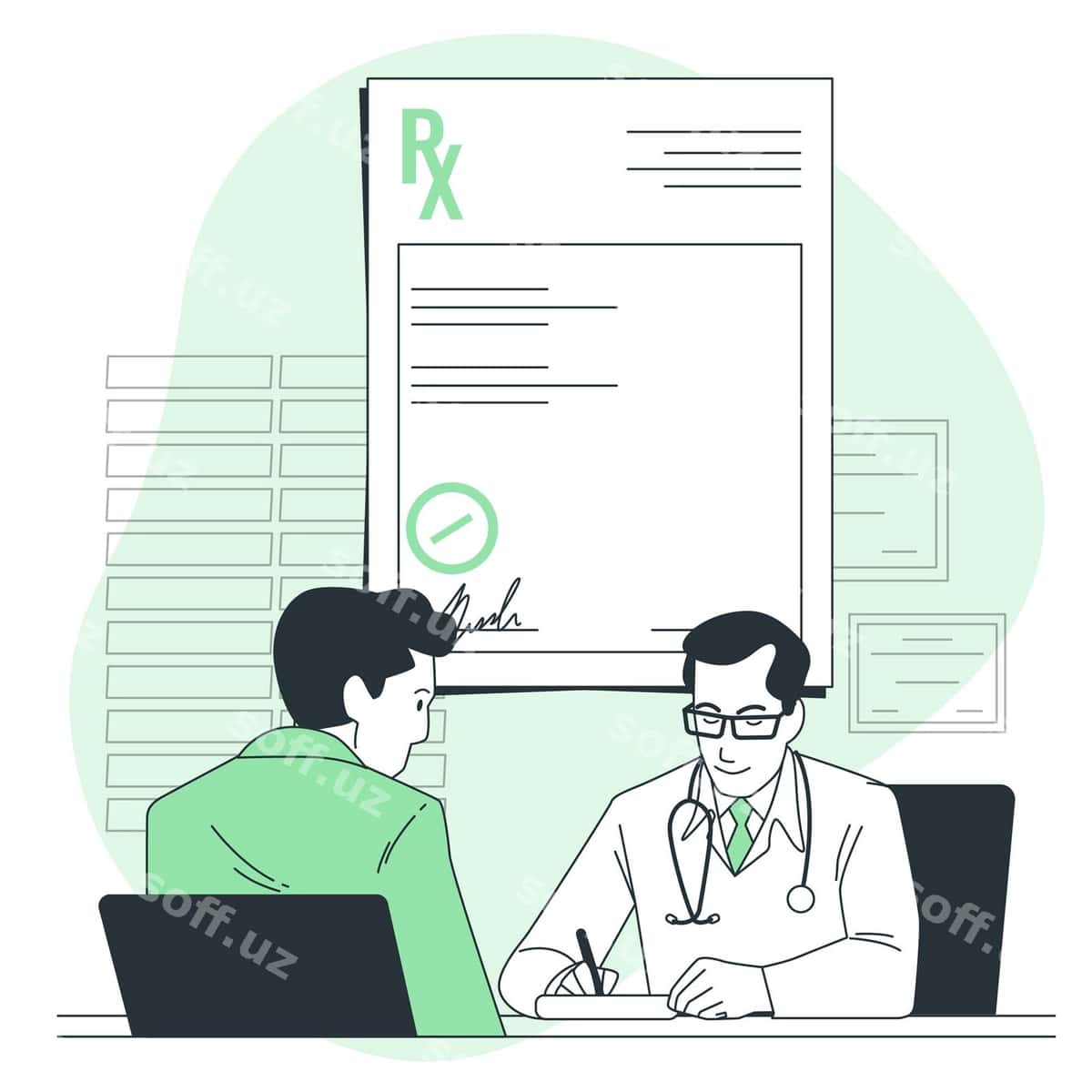 Tibbiy retsept konsepsiya illustratsiyasi | Medical prescription concept illustration 1