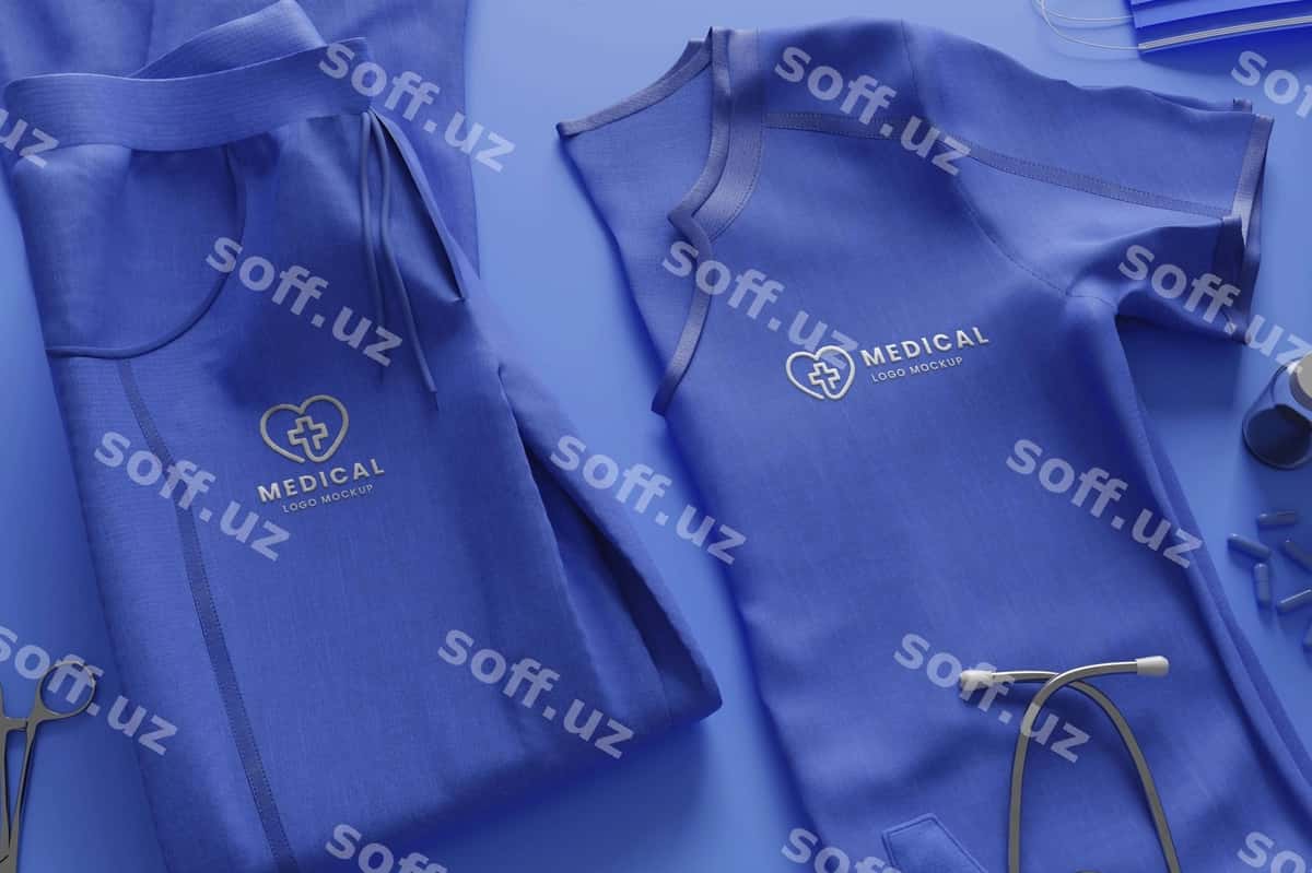 Tibbiy kostyum namunasi | Medical uniform mockup 1