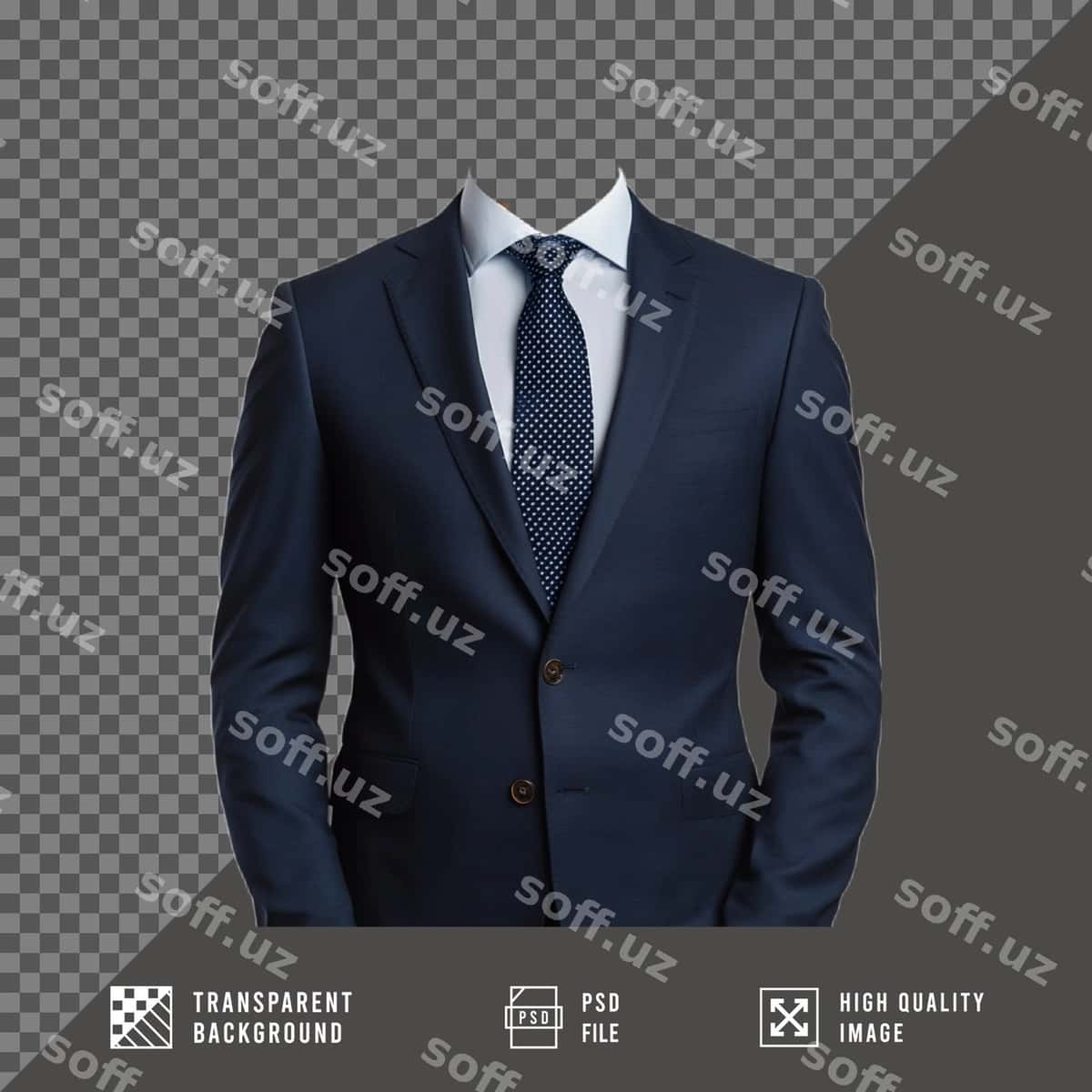 Erkak kostyum ajraltirilgan shaffof fonda | Mens suit isolated transparent background 1