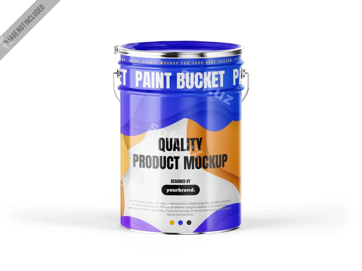 Metal boyoq vedro namuna shabloni | Metal paint bucket mockup tempalte 1