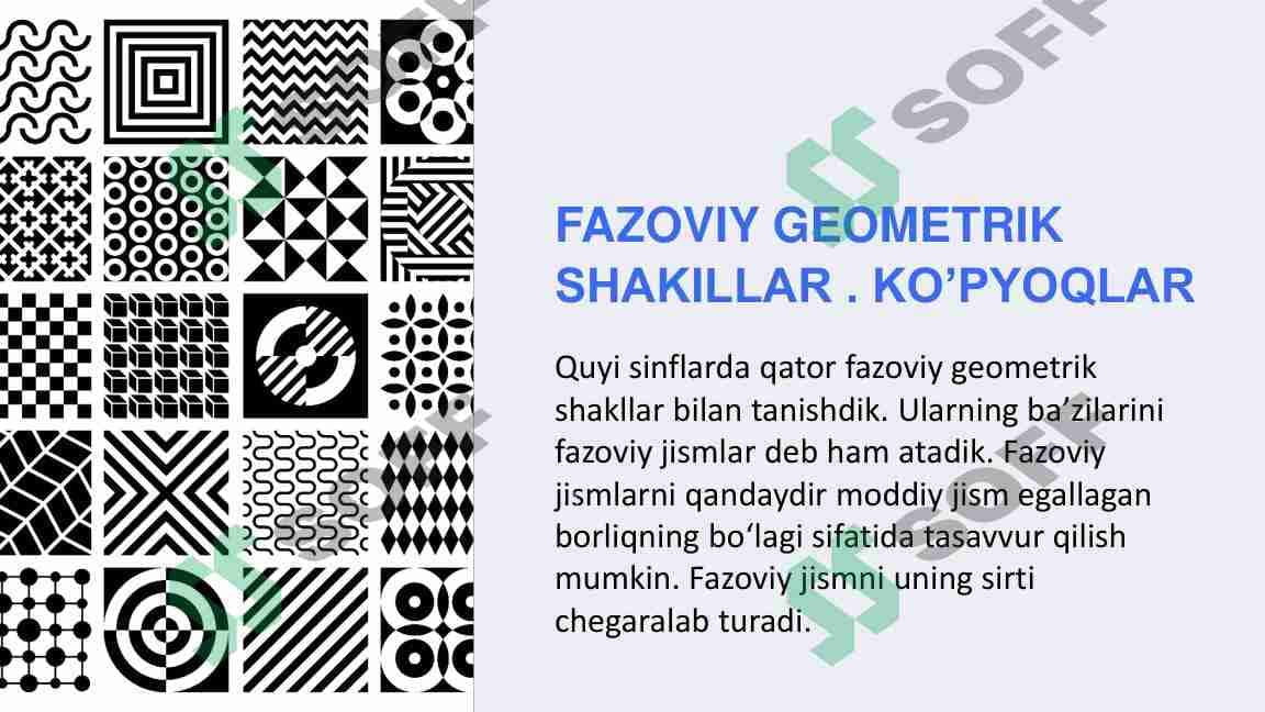 FAZOVIY GEOMETRIK  SHAKILLAR . KO’PYOQLAR 1