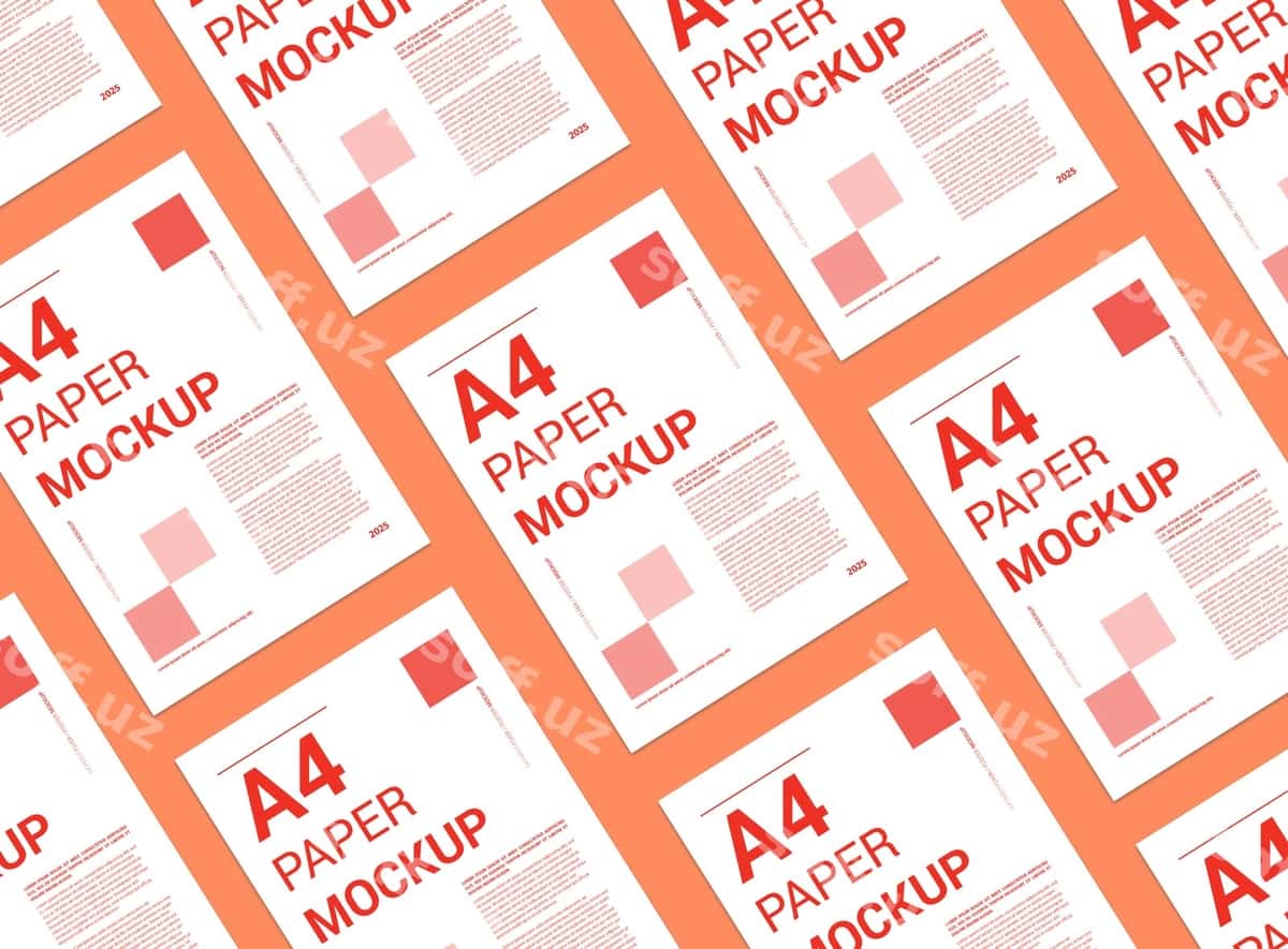 Minimal A4 varaq mockup dizayni | Minimal a4 page mockup design 1