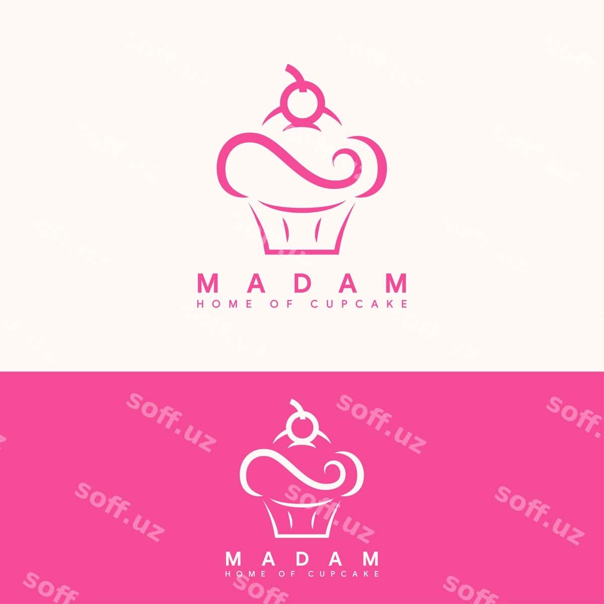 Minimalist shirin kupkake logotip shabloni | Minimalist sweet cupcake logo template 1