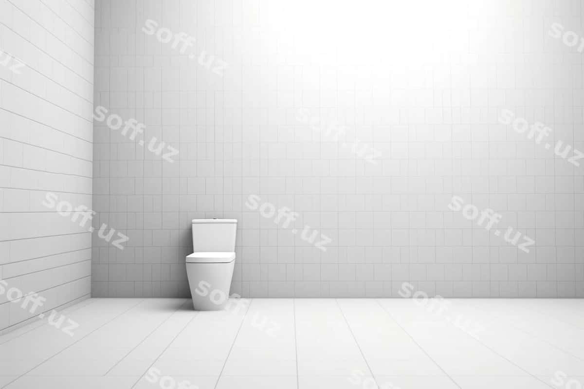 Minimalistik tualet toza oq xona | Minimalist toilet pure white room 1