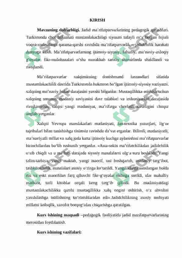 Pedogogik  faoliyatda  jaded  ma’rifatparvarlarning merosidan foydalanish 2