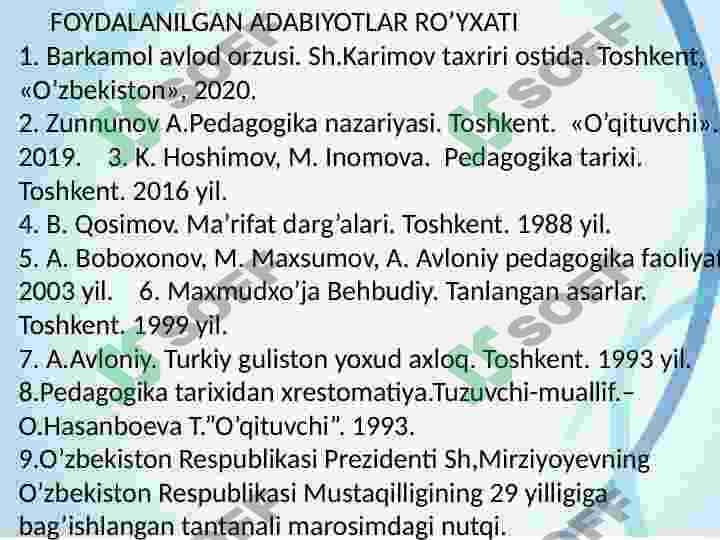 Pedogogik  faoliyatda  jaded  ma’rifatparvarlarning merosidan foydalanish 2