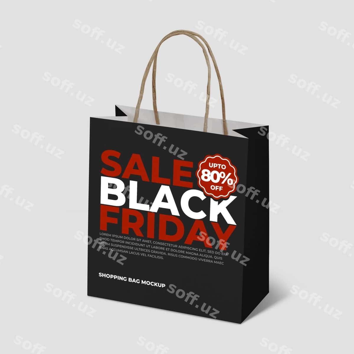 Qora juma kuni maket xarid qilish paketlari | Mockup shopping bags black friday 1