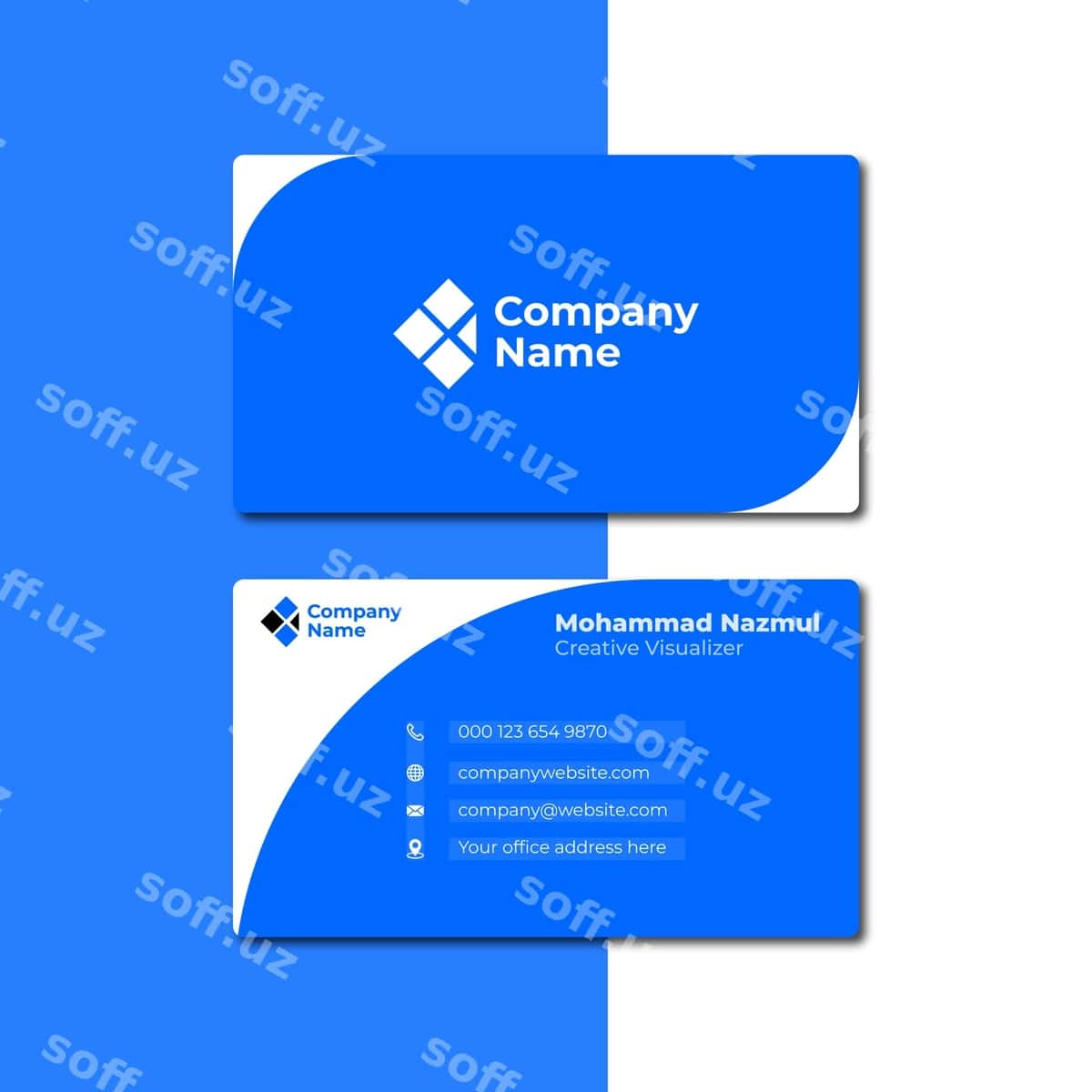 Zamonaviy korporativ bisnes kartochka shabloni | Modern corporate business card template 1