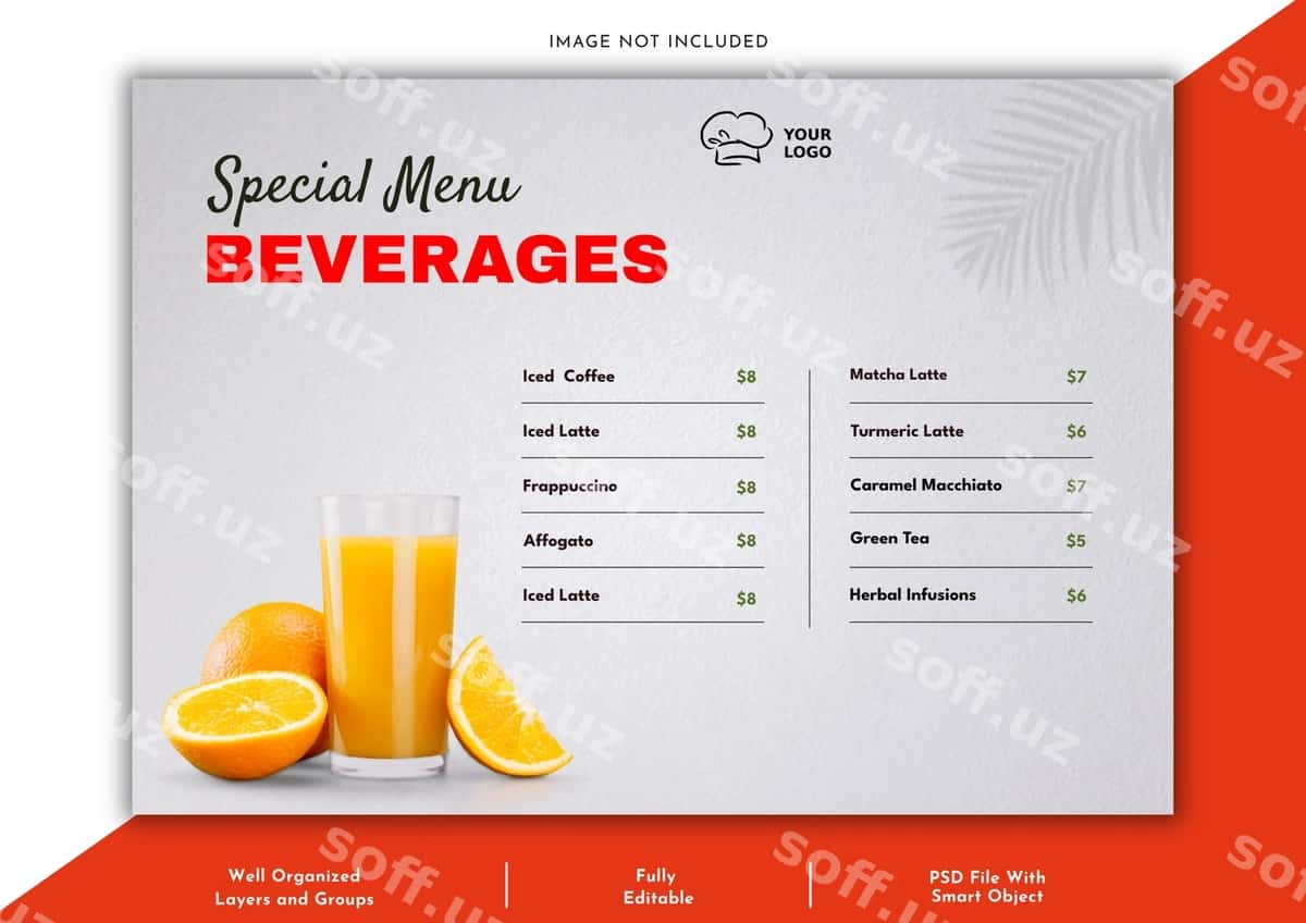 Zamonaviy restoran menyu dizayn shabloni | Modern restaurant menu design template 1