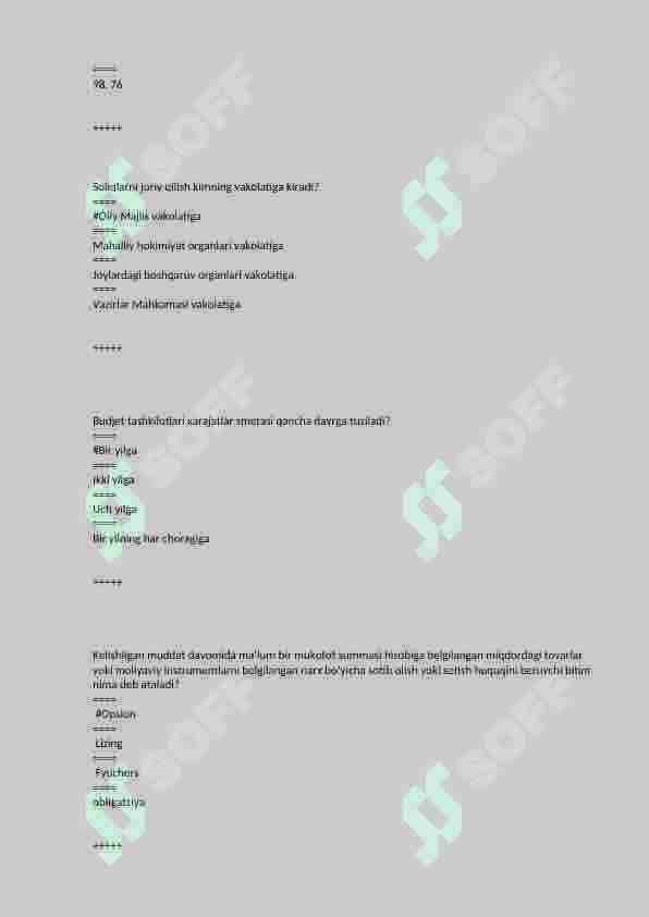 Moliya fanidan yakuniy test javoblari bilan 3
